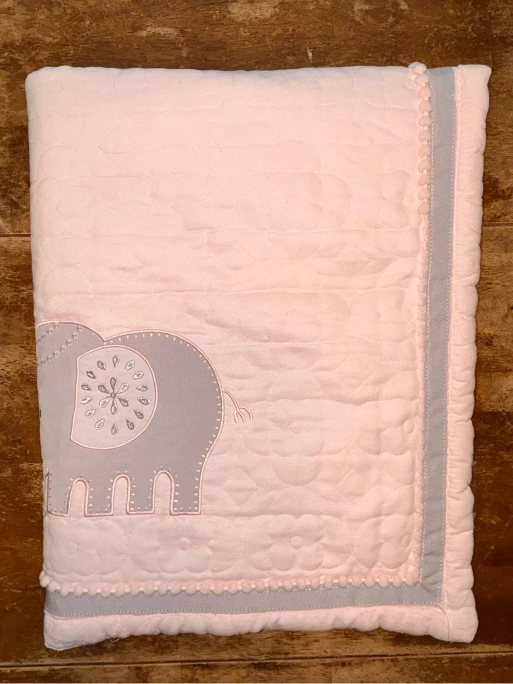 Koala Baby Elephants Pink Grey Pattern Trim Blanket Mom and Baby READ